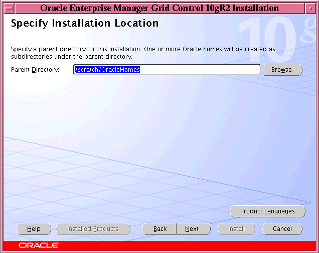 Specify the Installation location in this page.