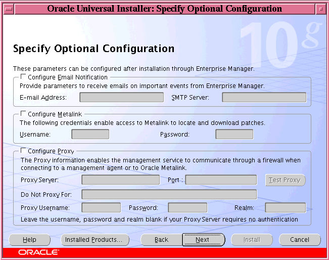 Specify the option configuration details.