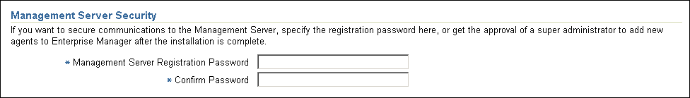 The Management Server Security section.