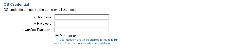 The OS Credentials section.