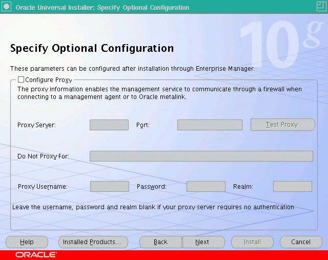 Select optional configurations.