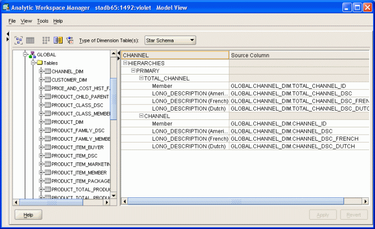 Dimension mapping in tabular view Dimension mapping in tabular view