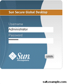 Screen capture of the Secure Global Desktop log in dialog